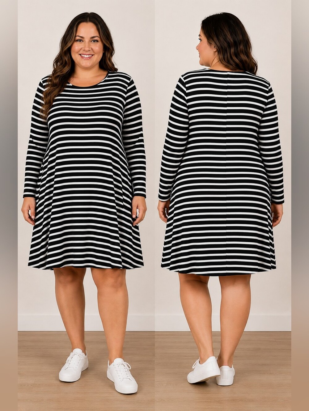 Old Navy Black and White Striped Dress